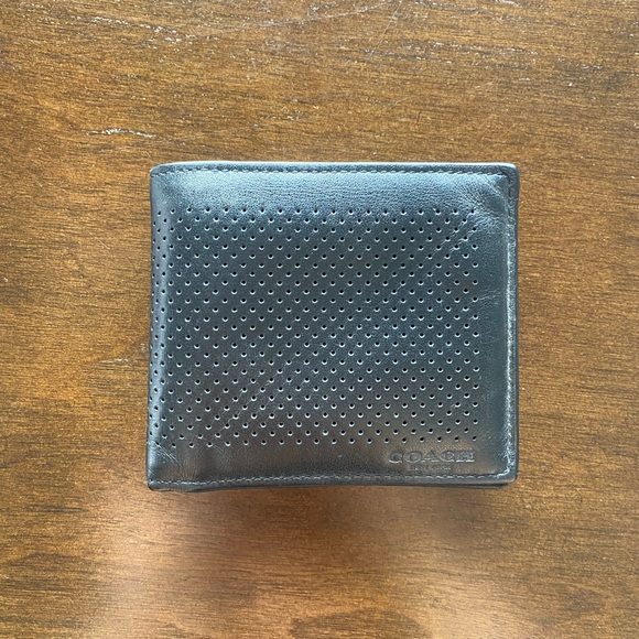 Coach men’s leather wallet in black - Picture 1 of 5